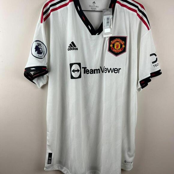 Manchester United 22/23 Adidas Authentic Away Jersey 2XL White EPL Patch H13883 - Picture 1 of 9